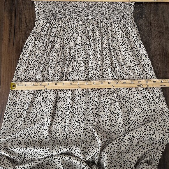 Japna Button Front Midi Dress Cottagecore Animal Print Size Large Tan Black - Picture 12 of 13